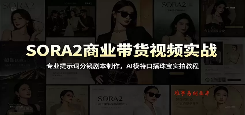 SORA2商业带货视频实战:专业提示词分镜剧本制作,AI模特口播珠宝实拍教程 SORA2商业带货视频实战:专业提示词分镜剧本制作,AI模特口播珠宝实拍教程