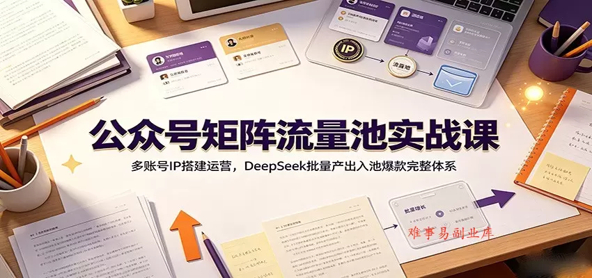 公众号矩阵流量池实战课:多账号IP搭建运营,DeepSeek批量产出入池爆款完整体系 公众号矩阵流量池实战课:多账号IP搭建运营,DeepSeek批量产出入池爆款完整体系