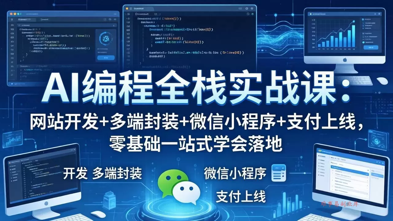 AI编程全栈实战课:网站开发+多端封装+微信小程序+支付上线,零基础一站式学会落地 AI编程全栈实战课:网站开发+多端封装+微信小程序+支付上线,零基础一站式学会落地