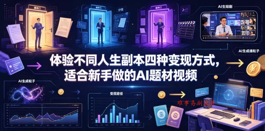 体验不同人生副本四种变现方式,适合新手做的AI题材视频 体验不同人生副本四种变现方式,适合新手做的AI题材视频