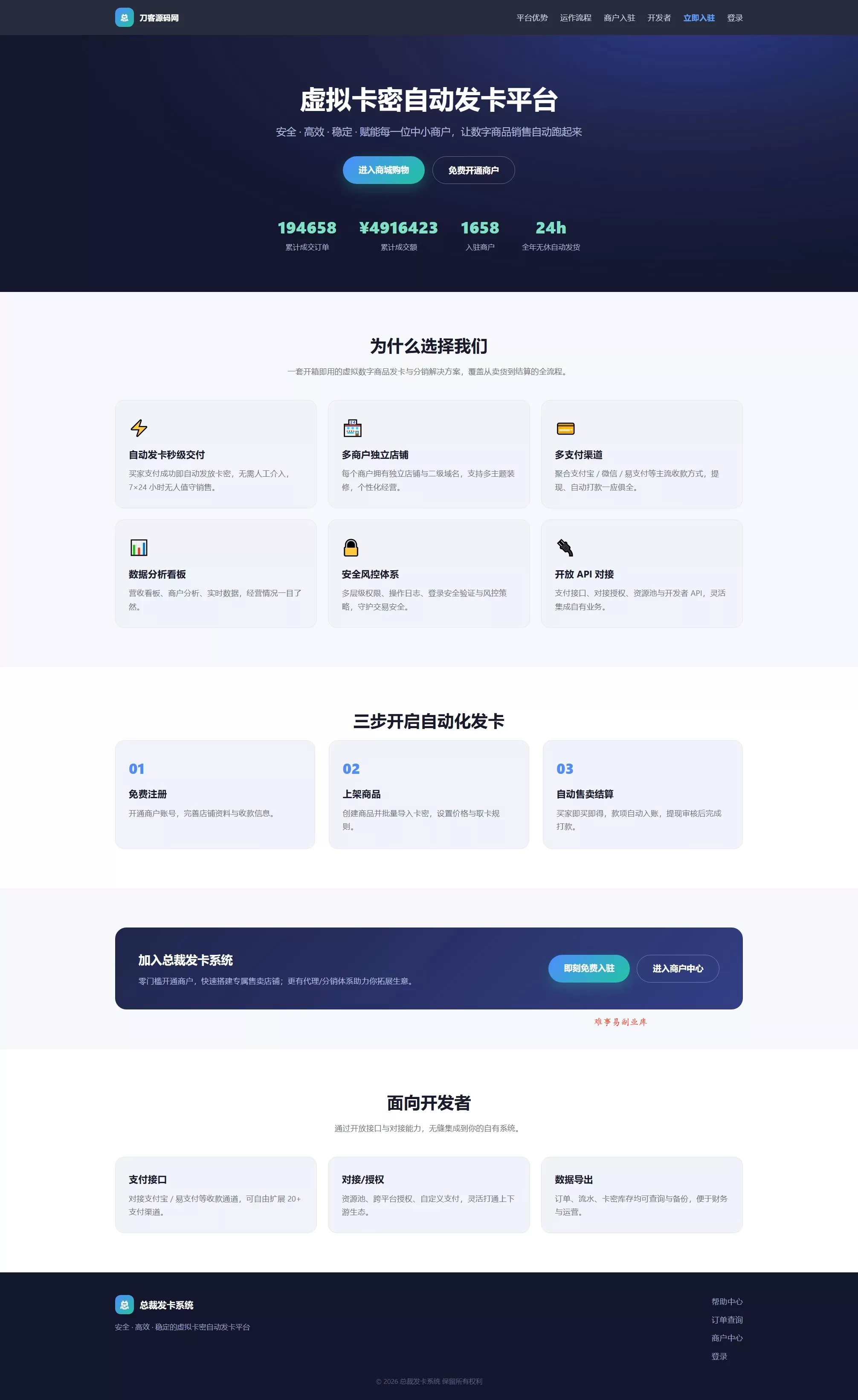 总裁自动发卡系统源码
