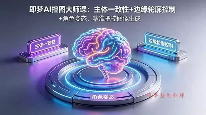 即梦AI控图大师课：主体一致性+边缘轮廓控制+角色姿态，精准把控图像生成-难事易副业库