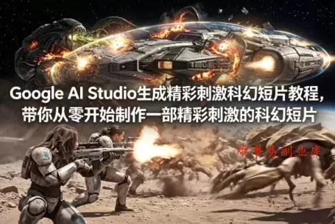 Google AI Studio生成精彩刺激科幻短片教程，带你从零开始制作一部精彩刺激的科幻短片【双语字幕】-难事易副业库