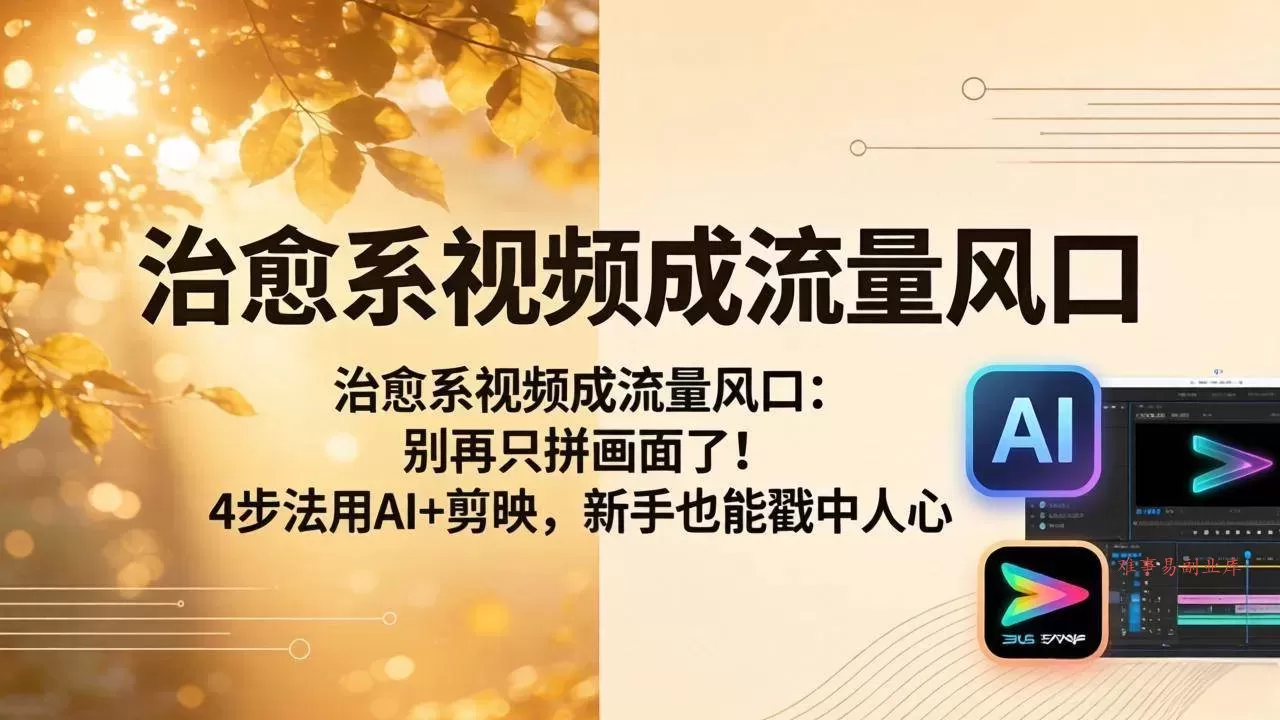 (18219期)治愈系视频成流量风口:别再只拼画面了!4步法用AI+剪映,新手也能戳中人心 (18219期)治愈系视频成流量风口:别再只拼画面了!4步法用AI+剪映,新手也能戳中人心