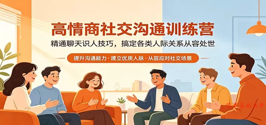 高情商社交沟通训练营：精通聊天识人技巧，搞定各类人际关系从容处世-难事易副业库