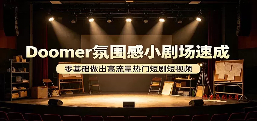 Doomer氛围感小剧场速成，零基础做出高流量热门短剧短视频-难事易副业库