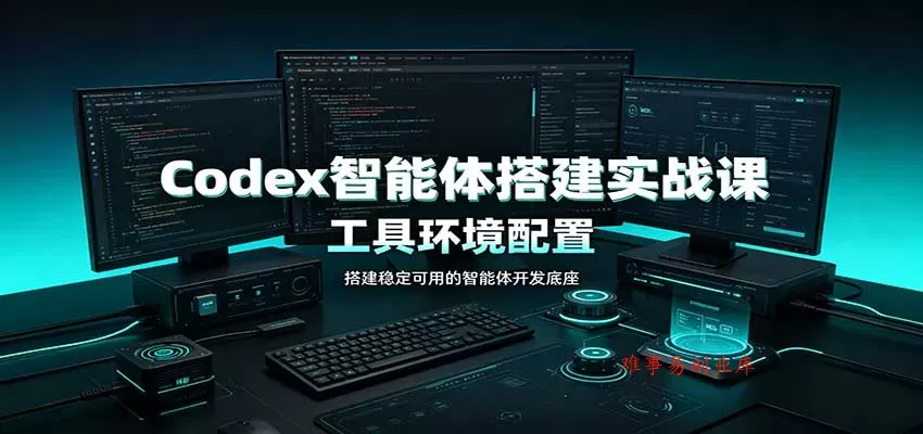 Codex智能体搭建实战课：工具环境配置，自定义技能开发，多业务自动化教学-难事易副业库