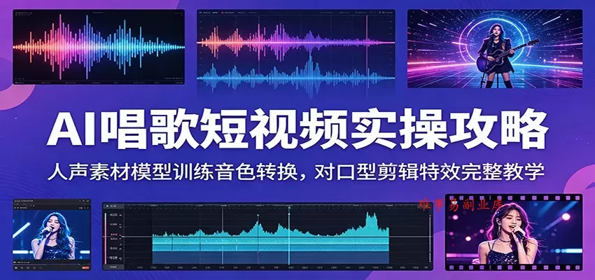 AI唱歌短视频实操攻略:人声素材模型训练音色转换,对口型剪辑特效完整教学 AI唱歌短视频实操攻略:人声素材模型训练音色转换,对口型剪辑特效完整教学