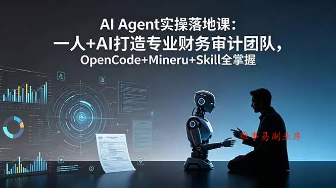 AI Agent实操落地课：一人+AI打造专业财务审计团队，OpenCode+Mineru+Skill全掌握-难事易副业库