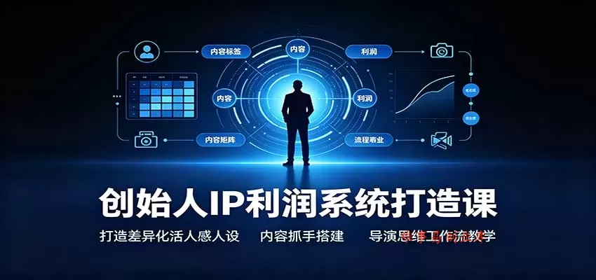 创始人IP利润系统打造课：打造差异化活人感人设，内容抓手搭建，导演思维工作流教学-难事易副业库