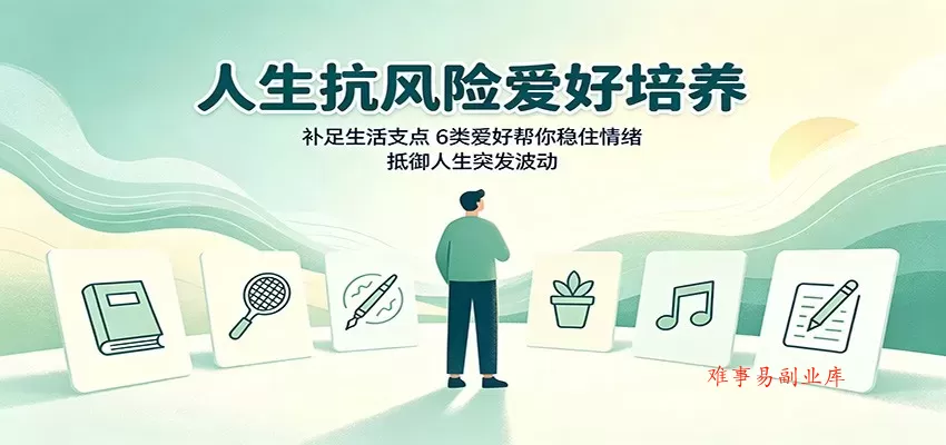 人生抗风险爱好培养：补足生活支点，6类爱好帮你稳住情绪，抵御人生突发波动-难事易副业库