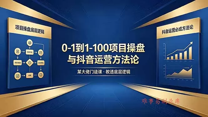 0-1到1-100怎么建？某大佬门徒课教透项目操盘底层逻辑+抖音运营必成方法论