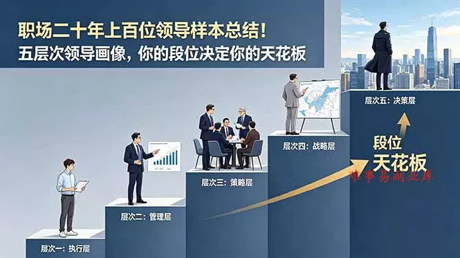 付费文章：职场二十年上百位领导样本总结！五层次领导画像，你的段位决定你的天花板-难事易副业库