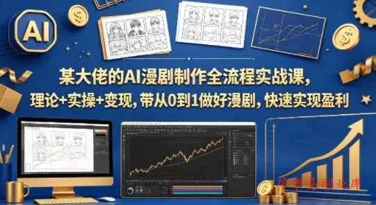 某大佬的AI漫剧制作全流程实战课，理论+实操+变现，带从0到1做好漫剧，快速实现盈利-难事易副业库