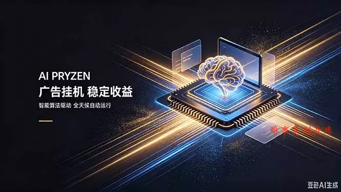 AI Pryzen 广告挂机｜24小时自动跑，日入300-500，新手零门槛-难事易副业库