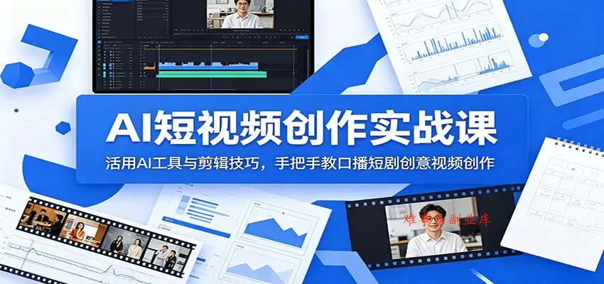 AI短视频创作实战课:活用AI工具与剪辑技巧,手把手教口播短剧创意视频创作 AI短视频创作实战课:活用AI工具与剪辑技巧,手把手教口播短剧创意视频创作