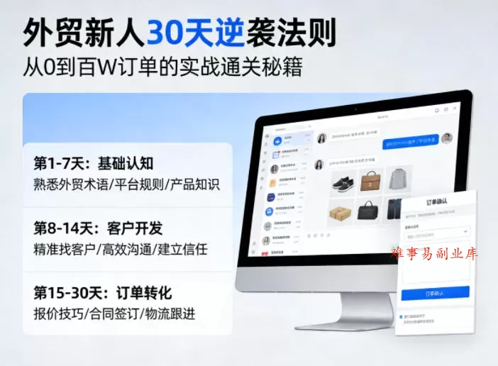 外贸新人30天逆袭法则,教你从0到百W订单的实战通关秘籍 外贸新人30天逆袭法则,教你从0到百W订单的实战通关秘籍