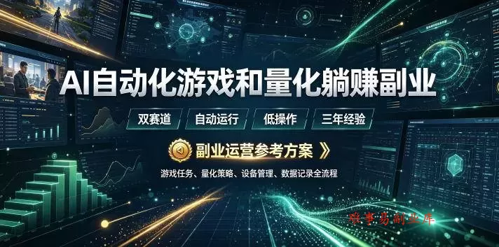 （19388期）AI全自动游戏和量化躺赚副业：日入几百，稳定运行三年的项目！-难事易副业库
