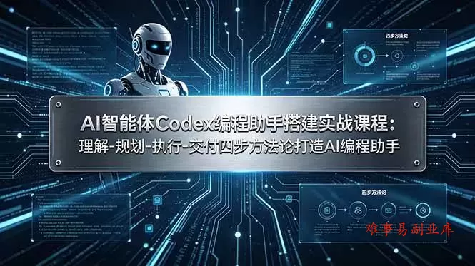 （19124期）AI智能体Codex编程助手搭建实战课程：理解-规划-执行-交付四步方法论打造AI编程助手-难事易副业库