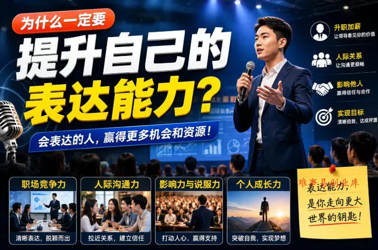 付费文章：为什么一定要提升自己的表达能力？-难事易副业库