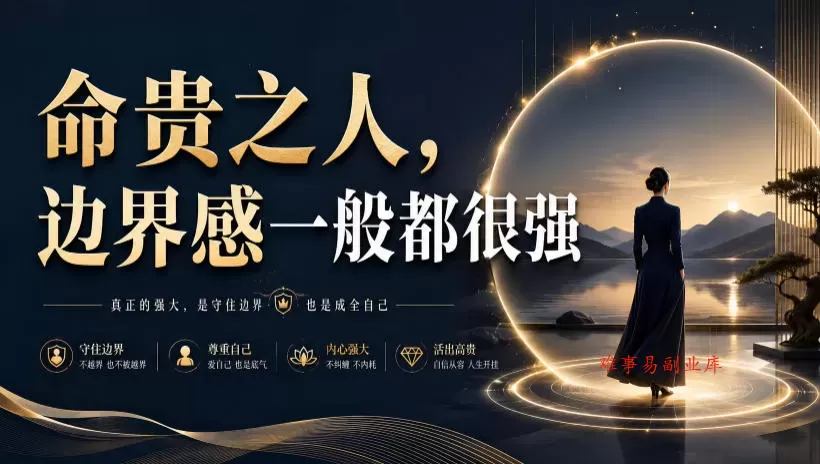 付费文章：命贵之人，边界感一般都很强-难事易副业库