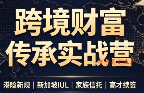 做跨境财富：港险+百慕大+续签-难事易副业库