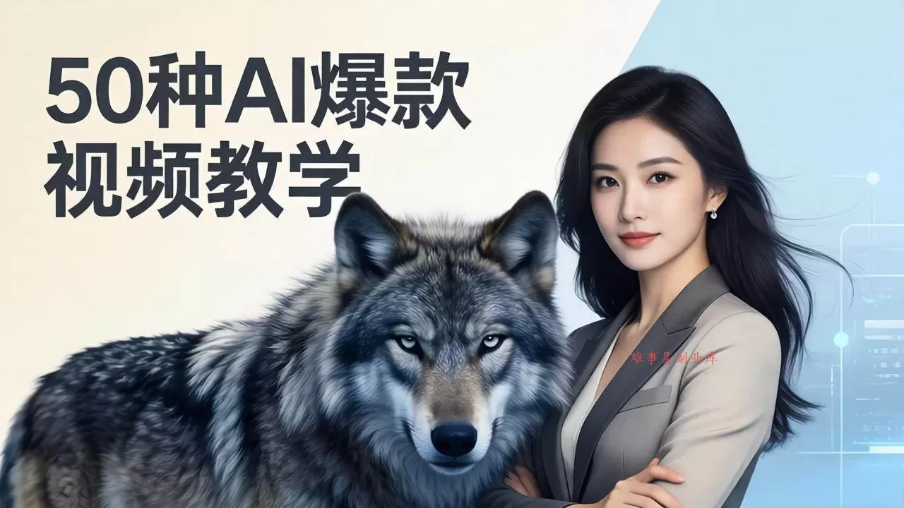 (17815期)50种AI爆款视频教学:影视级古诗词+治愈萌宠+山海经蛟龙,高阶宝典商业落地-难事易副业库