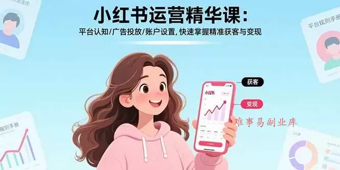 （17468期）小红书运营精华课-更新：平台认知/广告投放/账户设置,快速掌握精准获客与变现