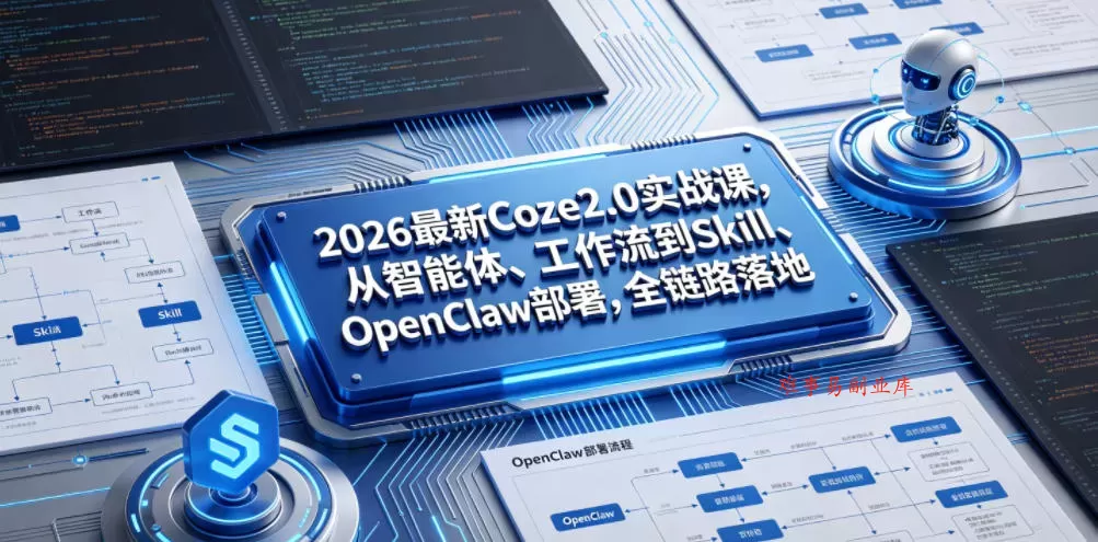 2026最新Coze2.0实战课,从智能体、工作流到Skill、OpenClaw部署,全链路落地 2026最新Coze2.0实战课,从智能体、工作流到Skill、OpenClaw部署,全链路落地