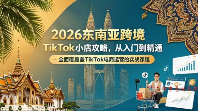 2026东南亚跨境TikTok小店攻略,从入门到精通、全面覆盖TikTok电商运营的实战课程(更新4月) 2026东南亚跨境TikTok小店攻略,从入门到精通、全面覆盖TikTok电商运营的实战课程(更新4月)