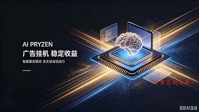 （19815期）AI Pryzen 广告挂机｜24小时自动跑，日入300-500，新手零门槛-难事易副业库