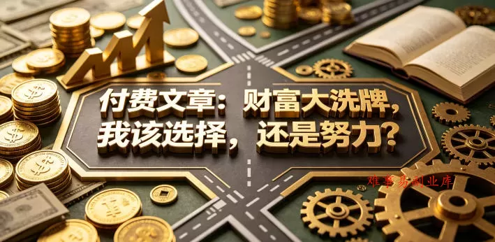 付费文章:财富大洗牌,我该选择,还是努力? 付费文章:财富大洗牌,我该选择,还是努力?