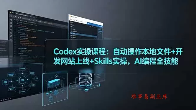 （19009期）Codex实操课程：自动操作本地文件+开发网站上线+Skills实操，AI编程全技能-难事易副业库