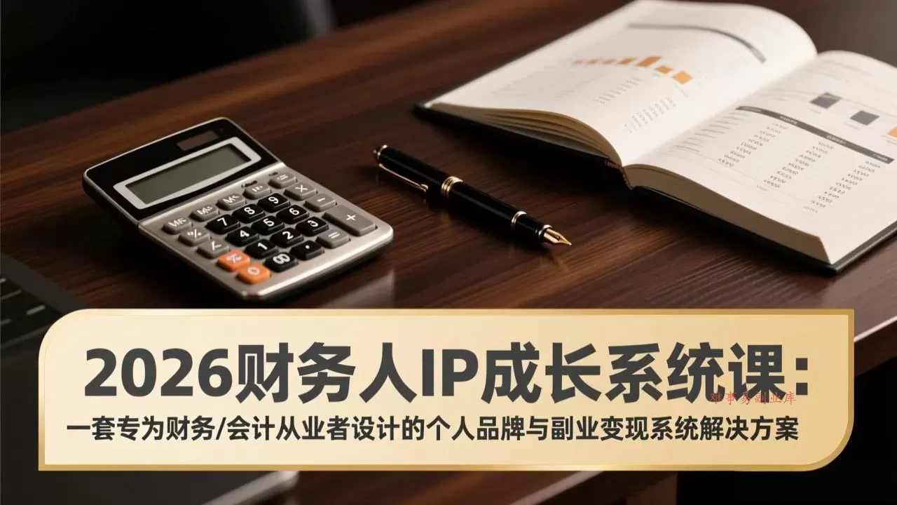 2026财务人IP成长系统课：一套专为财务/会计从业者设计的个人品牌与副业变现系统解决方案