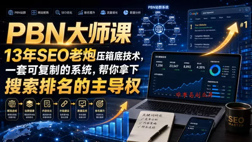 PBN大师课13年SEO老炮压箱底技术,一套可复制的系统,帮你拿下搜索排名的主导权【原创双语字幕】 PBN大师课13年SEO老炮压箱底技术,一套可复制的系统,帮你拿下搜索排名的主导权【原创双语字幕】