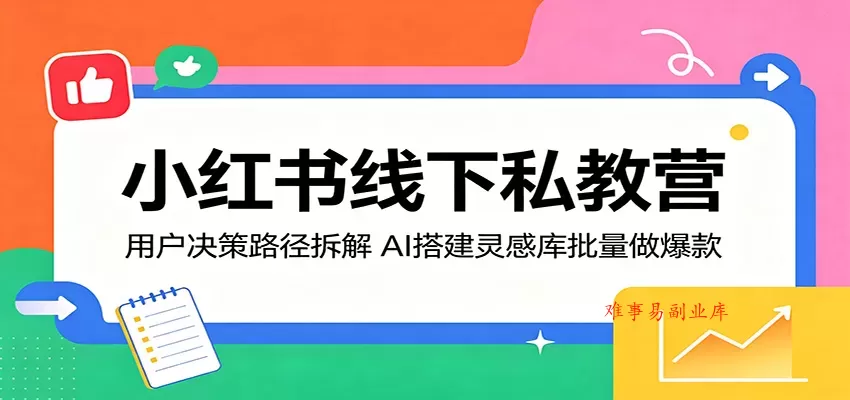 小红书线下私教营:用户决策路径拆解,AI搭建灵感库批量做爆款 小红书线下私教营:用户决策路径拆解,AI搭建灵感库批量做爆款