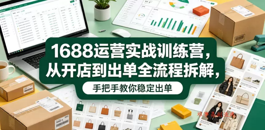 1688运营实战训练营,从开店到出单全流程拆解,手把手教你稳定出单 1688运营实战训练营,从开店到出单全流程拆解,手把手教你稳定出单