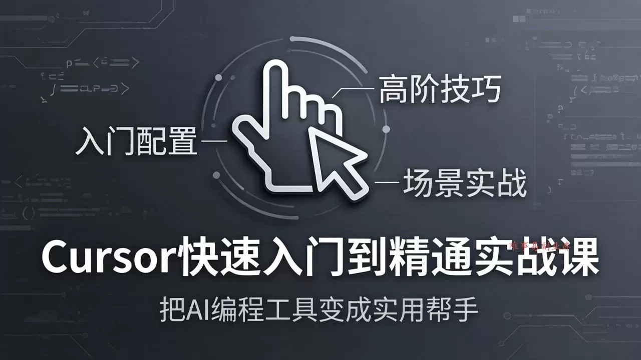 Cursor快速入门到精通实战课:入门配置+高阶技巧+场景实战,把AI编程工具变成实用帮手 Cursor快速入门到精通实战课:入门配置+高阶技巧+场景实战,把AI编程工具变成实用帮手