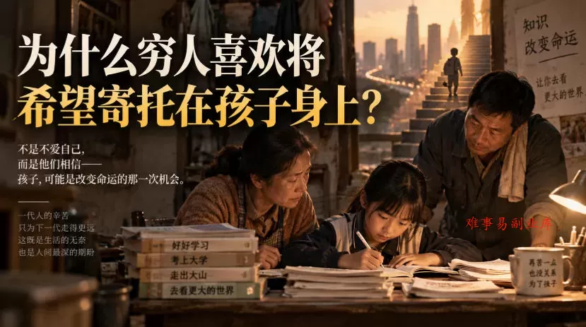 某社群精品文章：为什么穷人喜欢将希望寄托在孩子身上？-难事易副业库