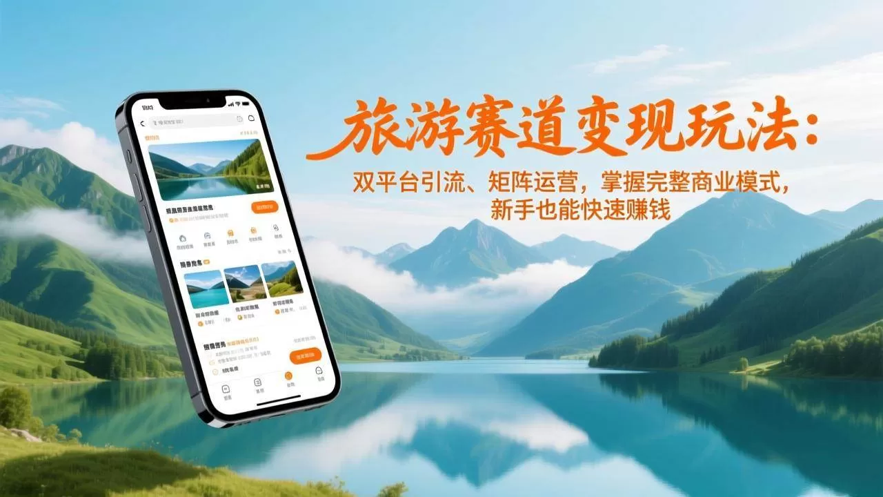 (17153期)旅游赛道变现玩法:双平台引流、矩阵运营,掌握完整商业模式,新手也能快速赚钱-难事易副业库