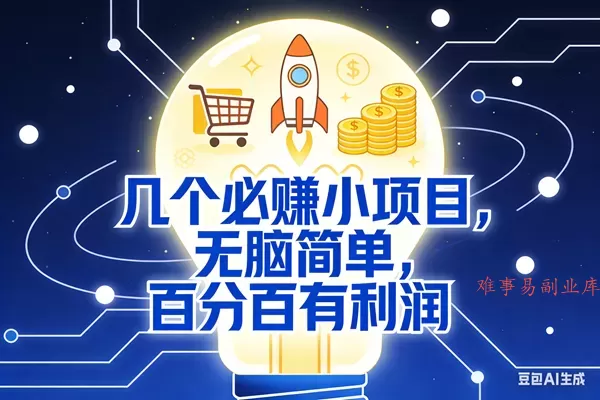 （17426期）9个必赚小项目，无脑简单，百分百有利润，副业首选，日入300+