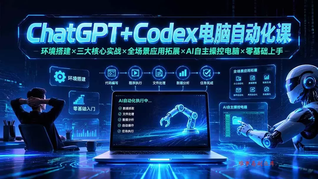 （19583期）ChatGPT+Codex电脑自动化课：环境搭建×三大核心实战×全场景应用拓展×AI自主操控电脑×零基础上手-难事易副业库