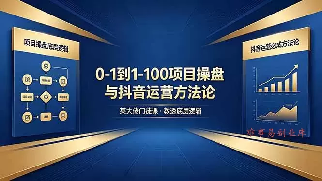 (18382期)0-1到1-100怎么建?某大佬门徒课教透项目操盘底层逻辑+抖音运营必成方法论 (18382期)0-1到1-100怎么建?某大佬门徒课教透项目操盘底层逻辑+抖音运营必成方法论